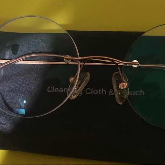 🆕 eyeglass Rimless frames Rose gold color round lenses - Picture 8 of 12